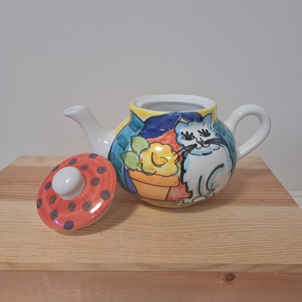 The Cellar Hand Painted Italy Ceramic Teapot
